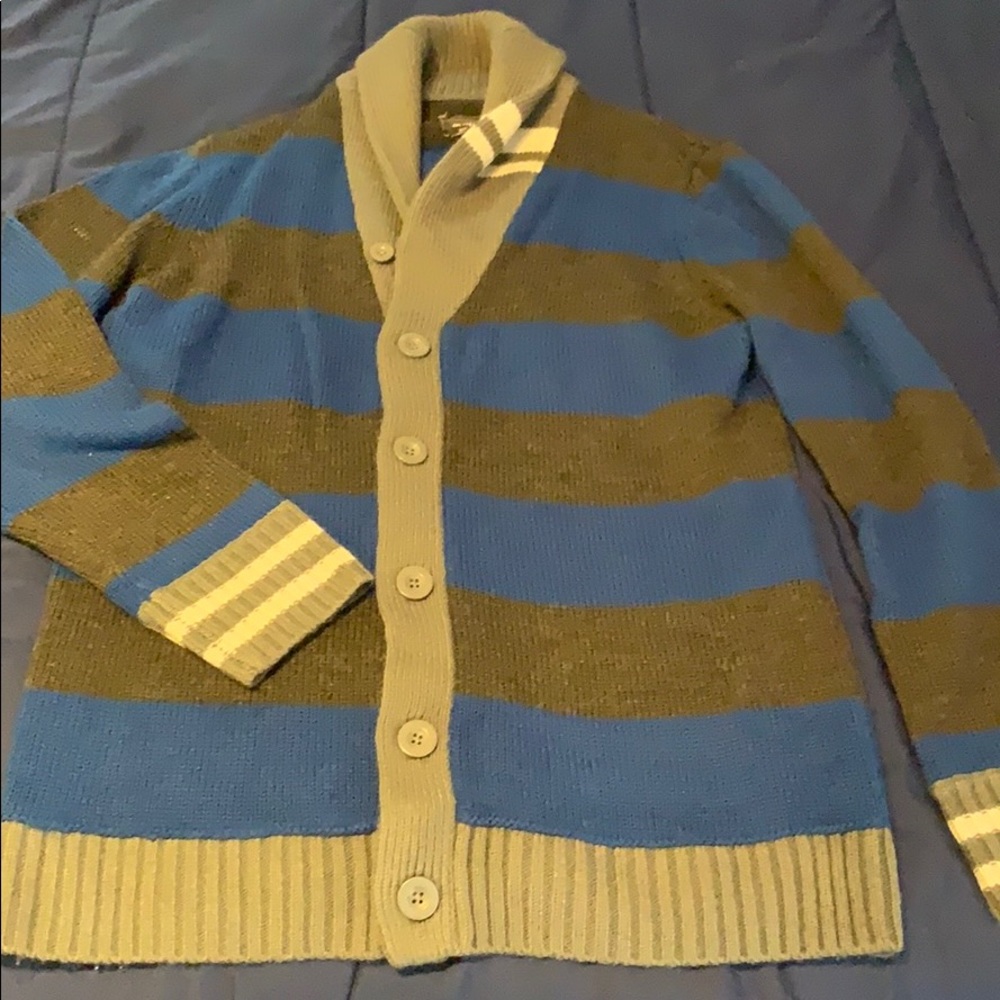 Men’s cardigan blue and gray worn once